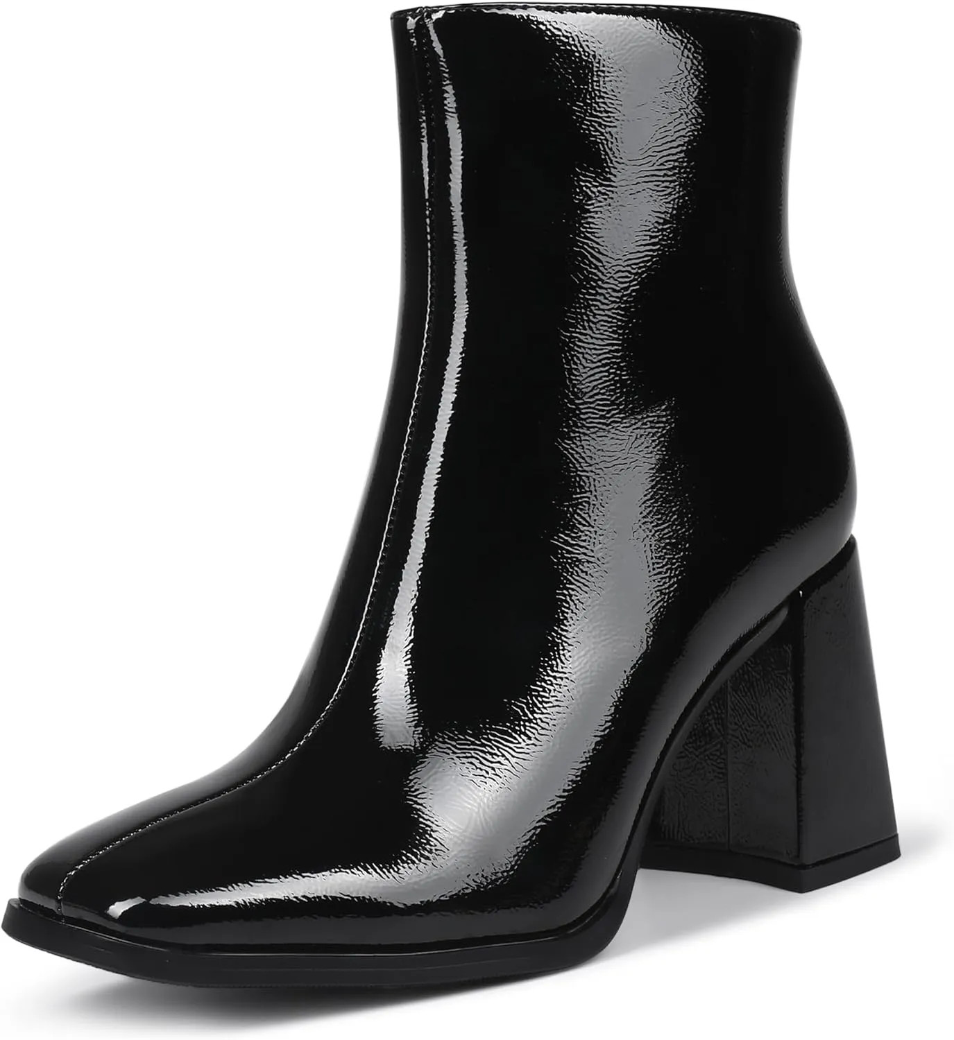 Womens Square Toe Ankle Boots Chunky Heel Causual Comfort Ankle Booties Dress Boots for Women